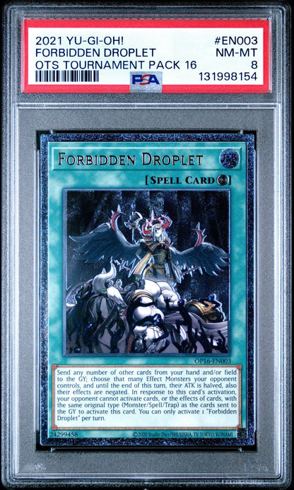 YUGIOH FORBIDDEN DROPLET OP16-EN003 ULTIMATE PSA 8
