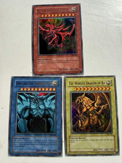 YuGiOh God Ultra Rare GBI-001 GBI-002 GBI-003 Set Game Boy Japanese NM-