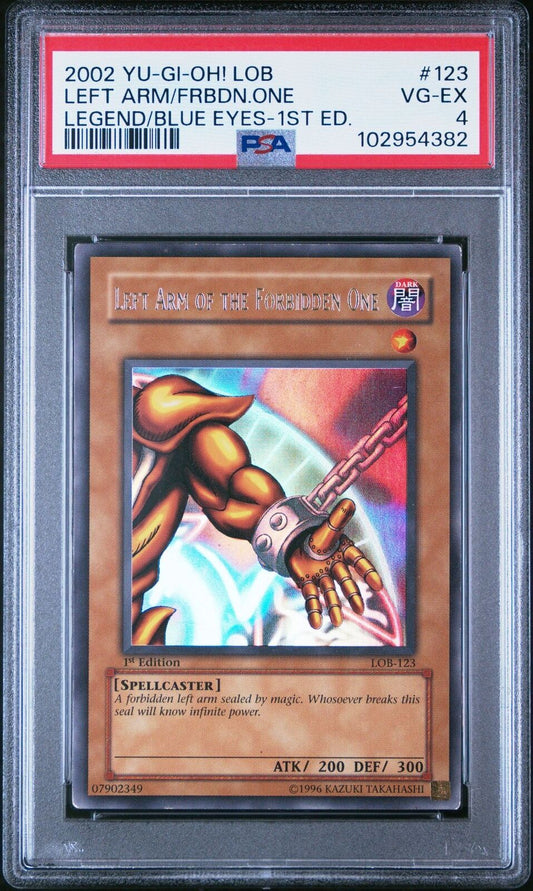 Yugioh Left Arm of the Forbidden One 1st Edition LOB - 123 PSA 4 NA English