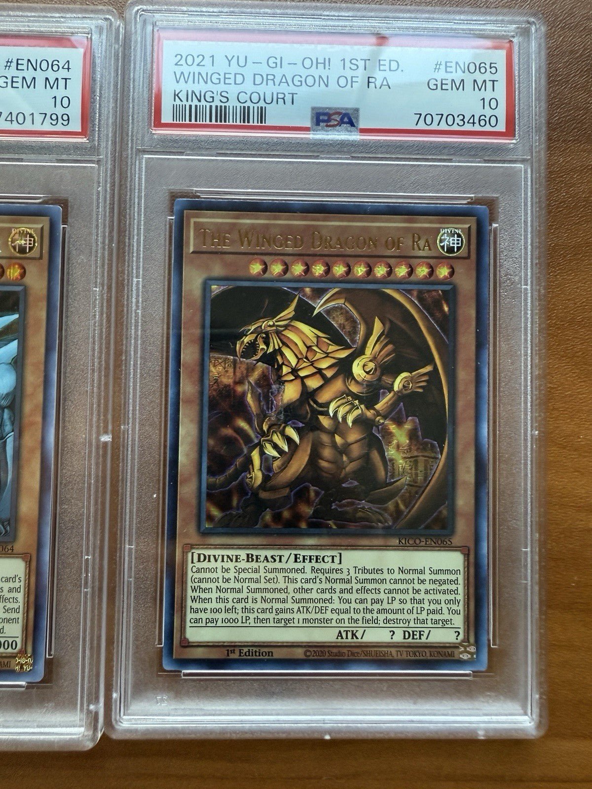 Yugioh Slifer The Sky Dragon Obelisk Tormentor Winged of Ra PSA 10 KICO EN063 64