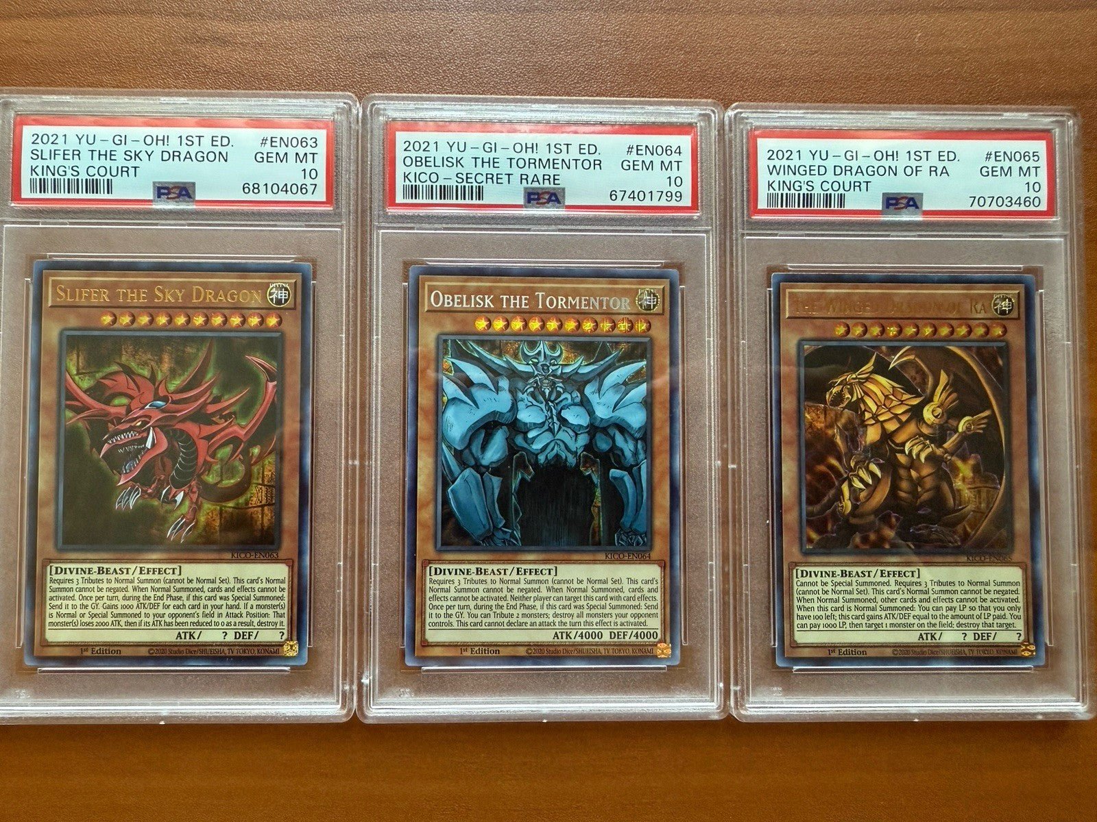 Yugioh Slifer The Sky Dragon Obelisk Tormentor Winged of Ra PSA 10 KICO EN063 64