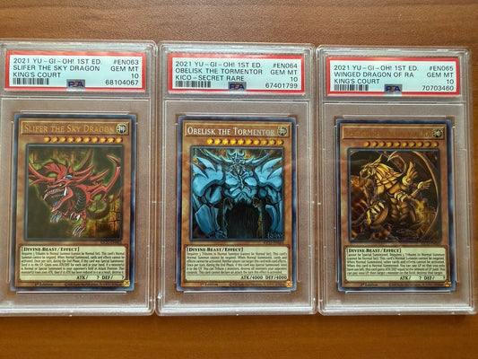 Yugioh Slifer The Sky Dragon Obelisk Tormentor Winged of Ra PSA 10 KICO EN063 64