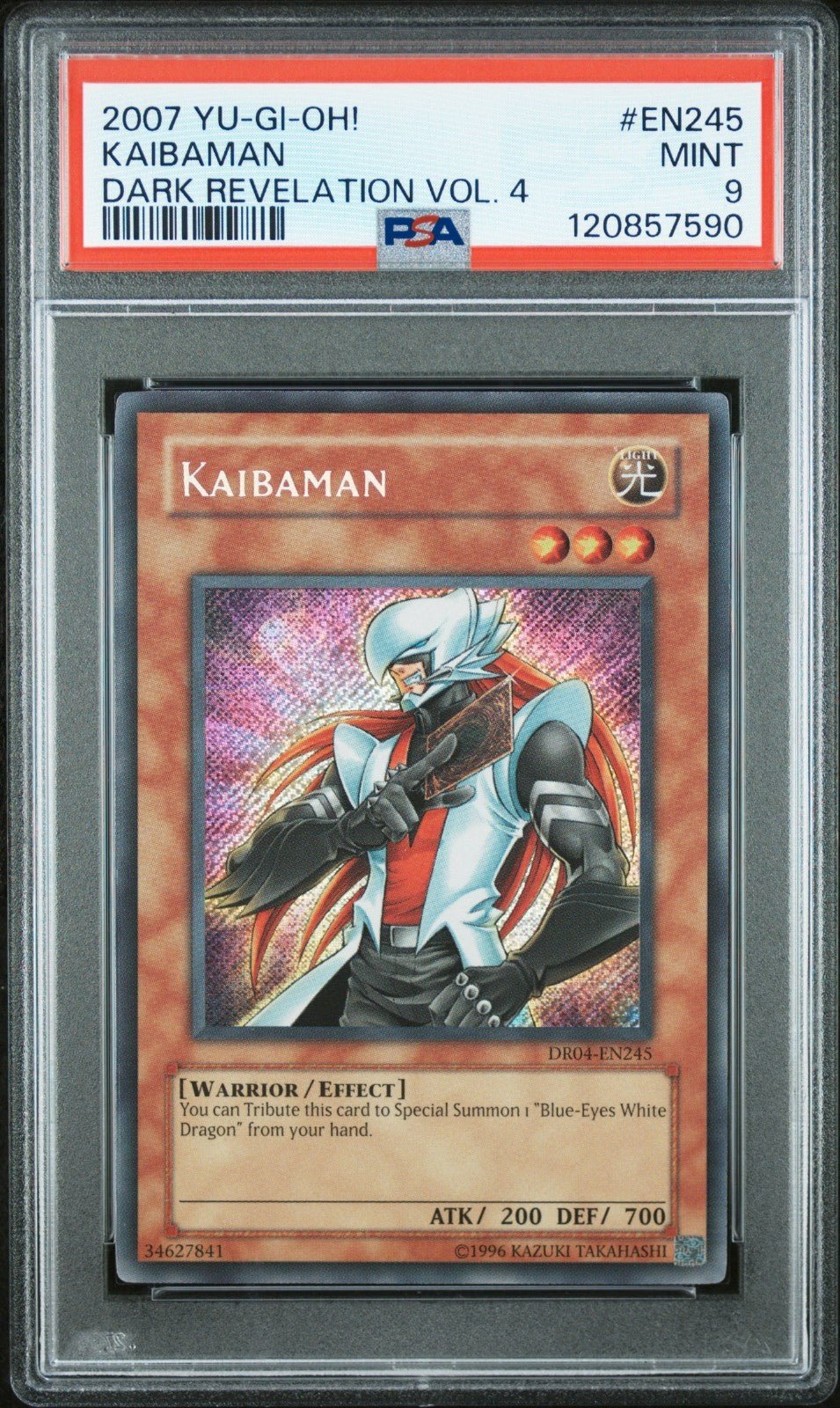 YuGiOh TCG Kaibaman DR04-EN245 Secret Rare Dark Revelation Volume 4 PSA 9 POP 20