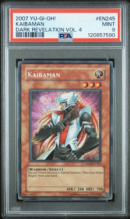 YuGiOh TCG Kaibaman DR04 - EN245 Secret Rare Dark Revelation Volume 4 PSA 9 POP 20
