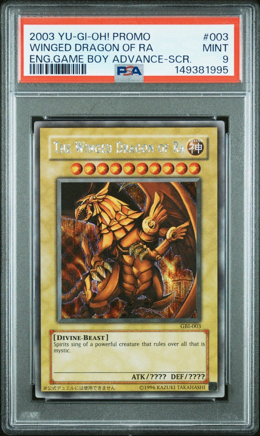 Yugioh Winged Dragon Of Ra Game Boy Secret Rare PSA 9 GBI-003 2