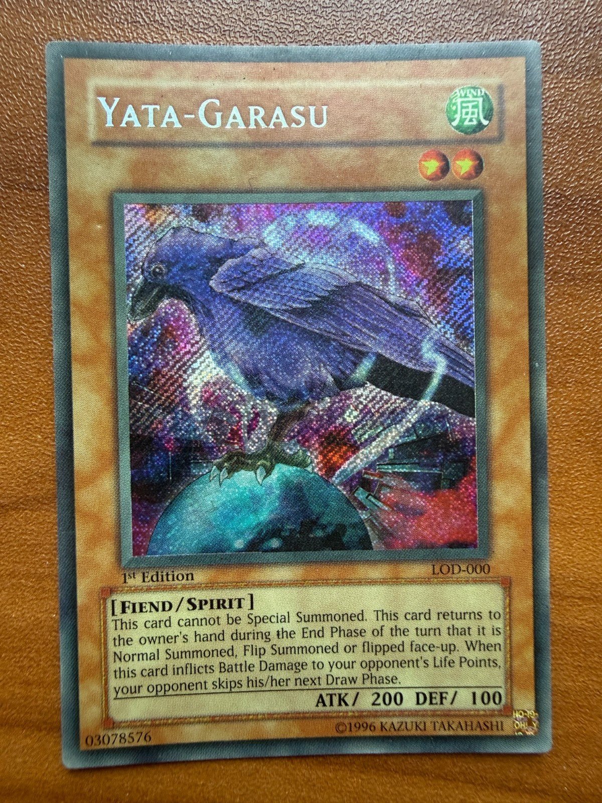 YuGiOh Yata - Garasu Secret Rare LOD - 000 Legacy of Darkness 1st Edition MP+