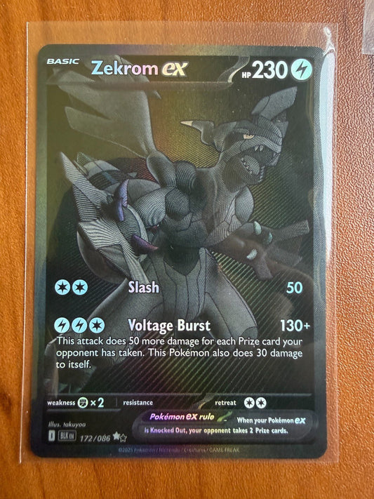 Zekrom Ex 172/086 Black Bolt Pokemon Special Illustration Rare NM