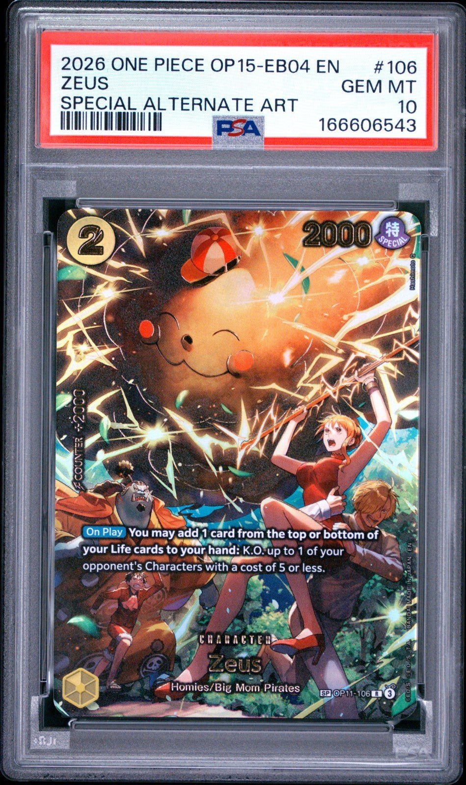 Zeus (SP) OP11-106 Adventure on Kami's Island Foil PSA 10